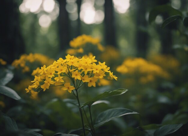 Un jardín de flores amarillas