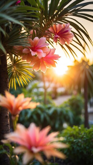 Jardín con flores de colores