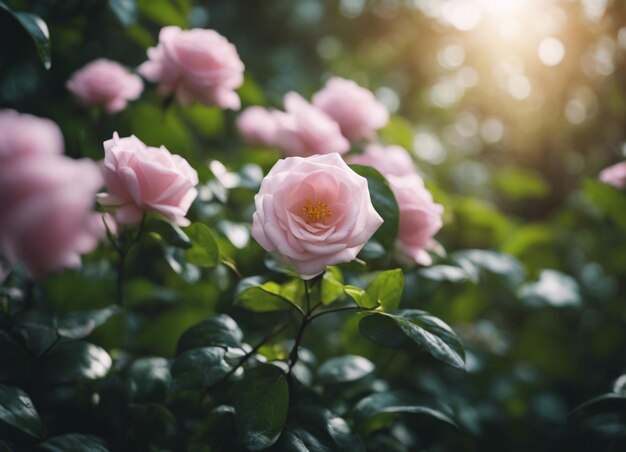 Un jardín de flores de jazmín