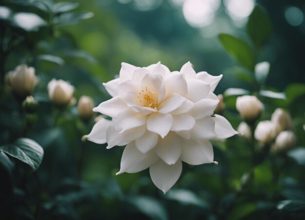 Un jardín de flores de jazmín