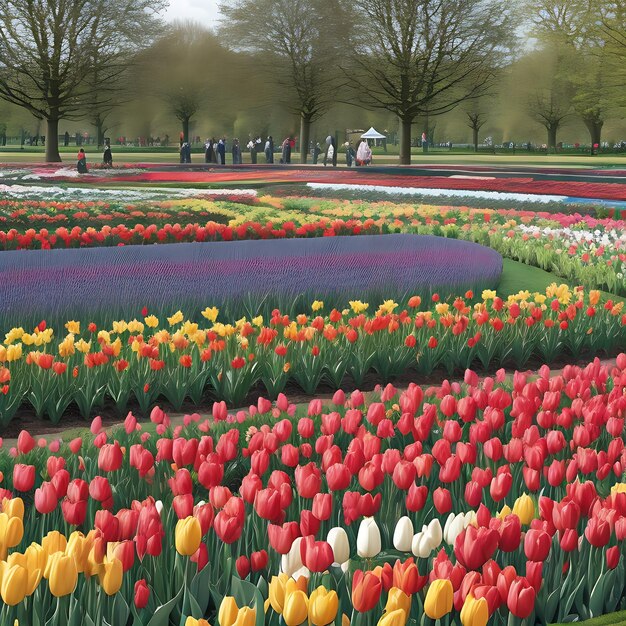 Foto jardín de flores keukenhof