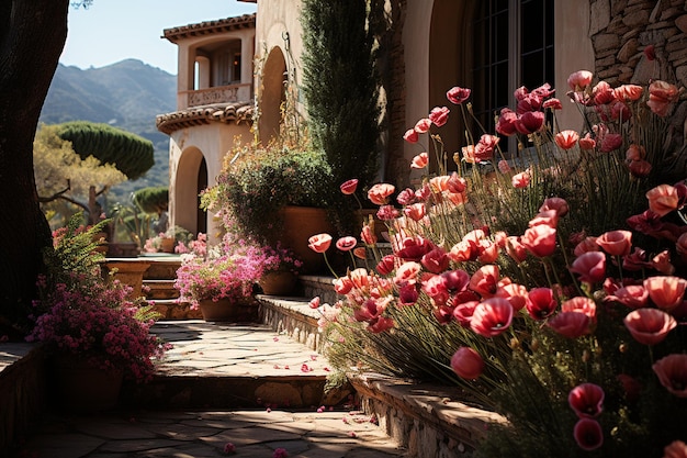 Jardín de flores del Mediterráneo