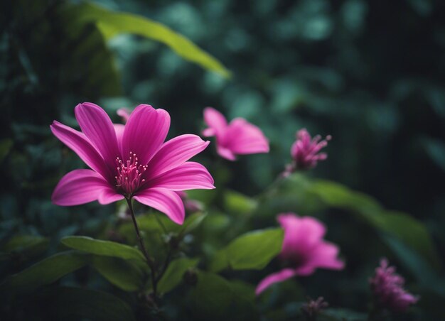 Foto un jardín de flores rosadas