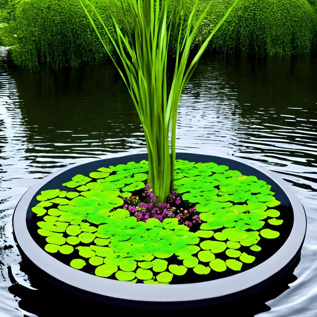 Foto jardín flotante