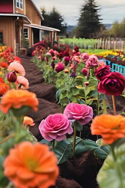 Jardín de la granja de flores