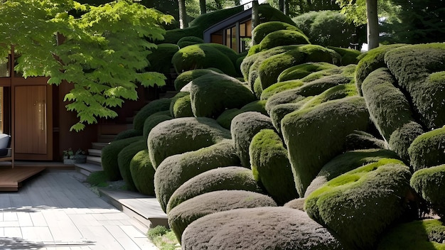 Un jardín con un hermoso jardín.