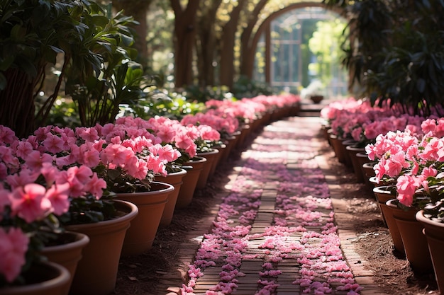 Foto un jardín impaciente a la sombra