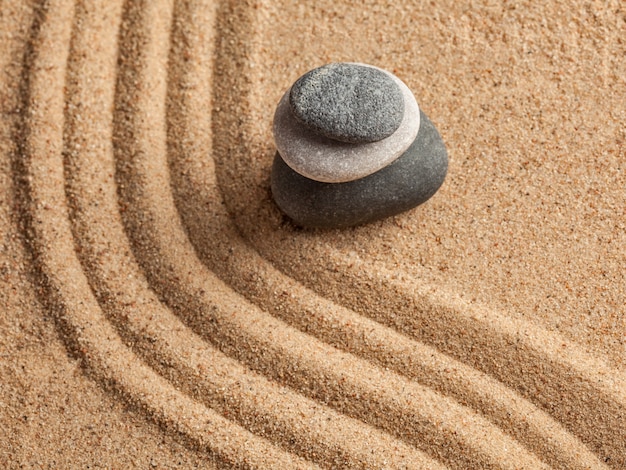 Jardín japonés de piedra zen