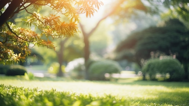 El jardín del parque desenfocado en la naturaleza