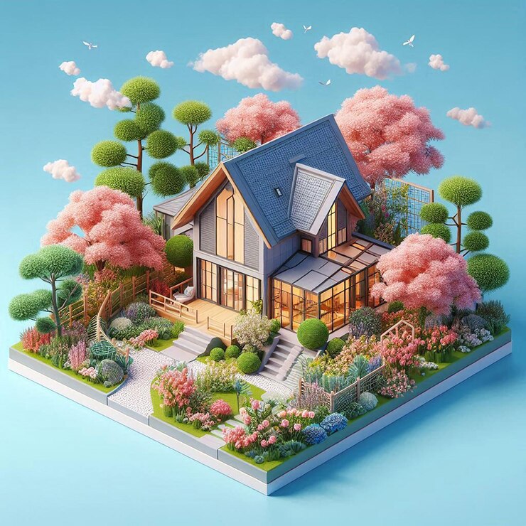 El jardín de primavera del hogar de los sueños