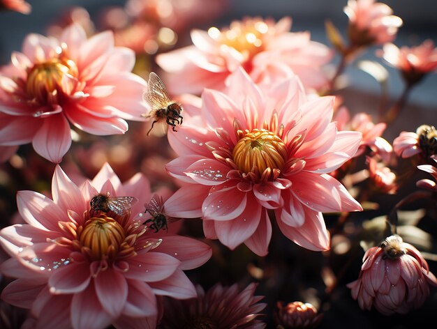 Un jardín primaveral con flores en flor