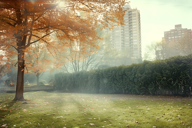 Foto jardín para relajarse en la ciudad