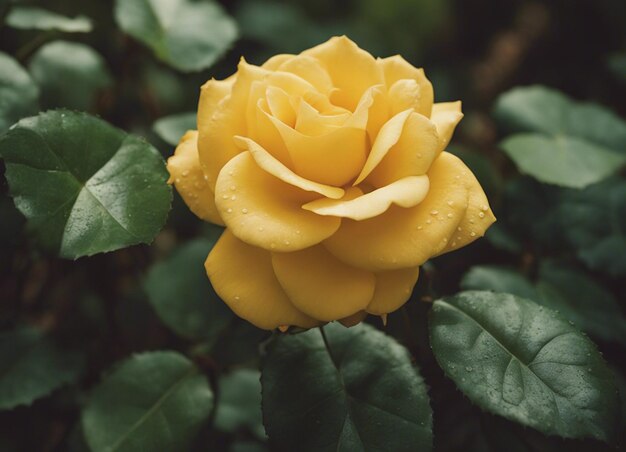 Un jardín de rosas amarillas