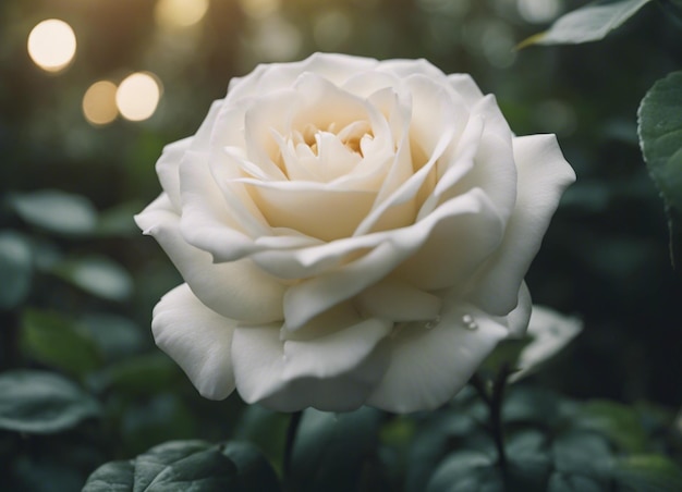 Un jardín de rosas blancas