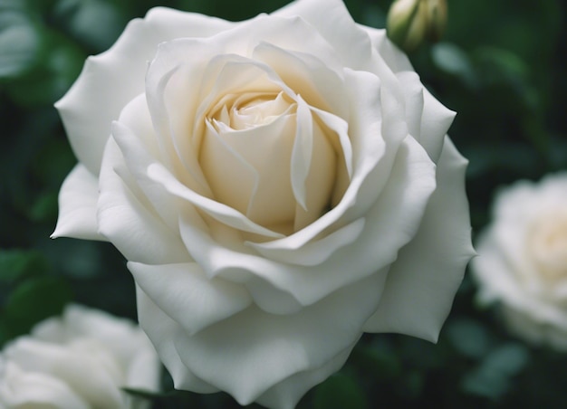 Un jardín de rosas blancas