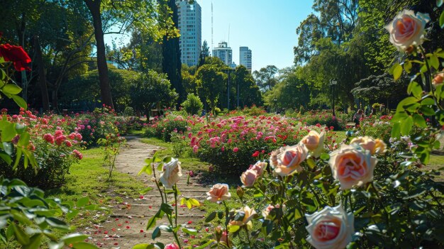 Foto jardín de rosas en buenos aires