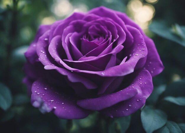 Foto un jardín de rosas púrpuras