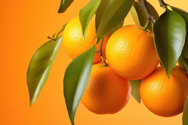 Jardín soleado de mandarinas con hojas verdes y frutas maduras