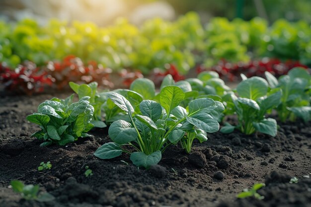 jardín de verduras en el suelo