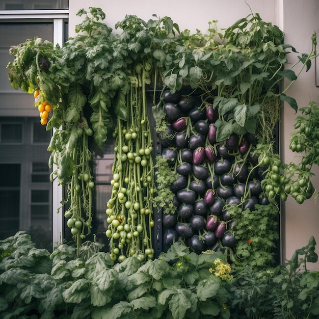 Jardín vertical en una calle muy transitada