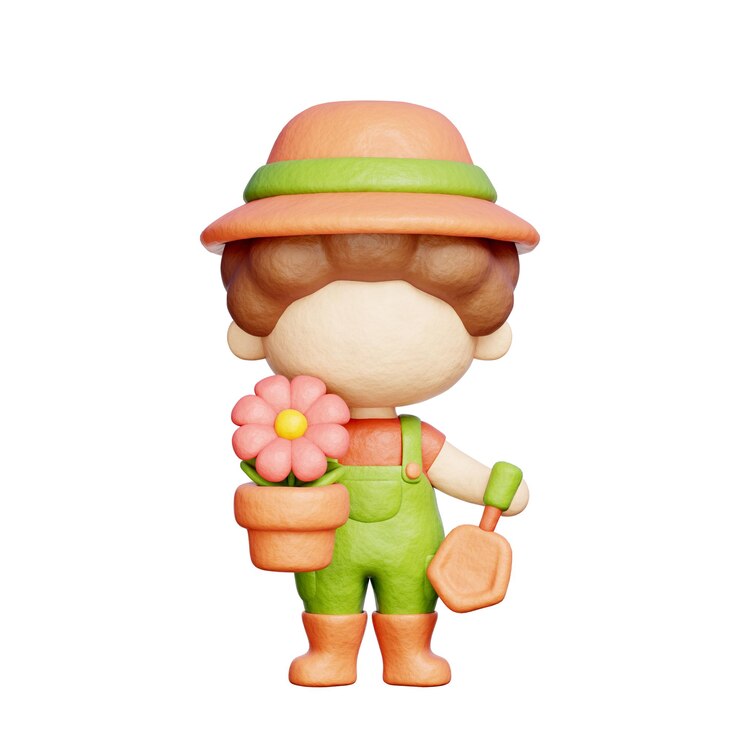 Foto jardiner hombre herramientas de jardinería y equipos agrícolas representación 3d