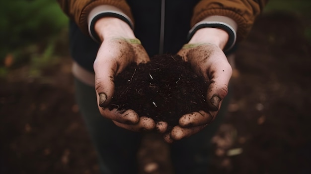 Jardinería de Handson Construyendo una fosa de compost de suelo