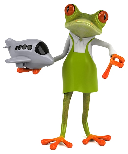 Jardinero de ranas divertidas - Ilustración 3D