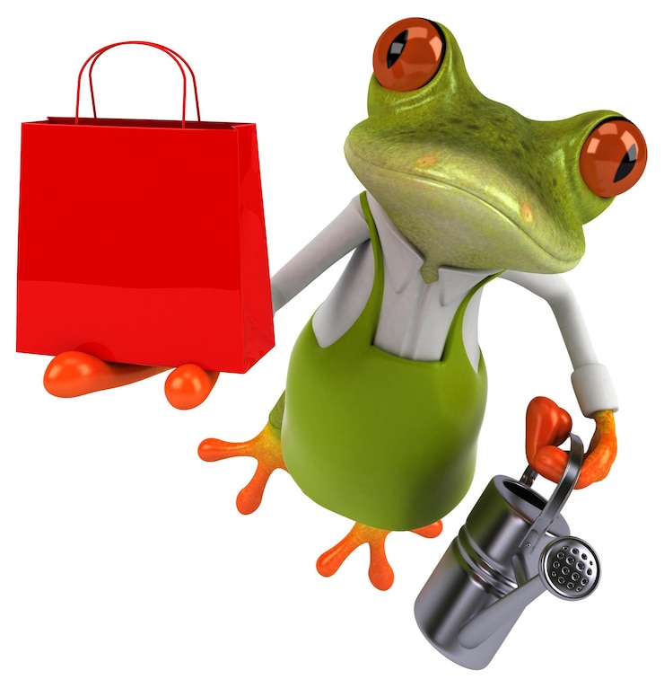 Foto jardinero de ranas divertidas ilustración 3d