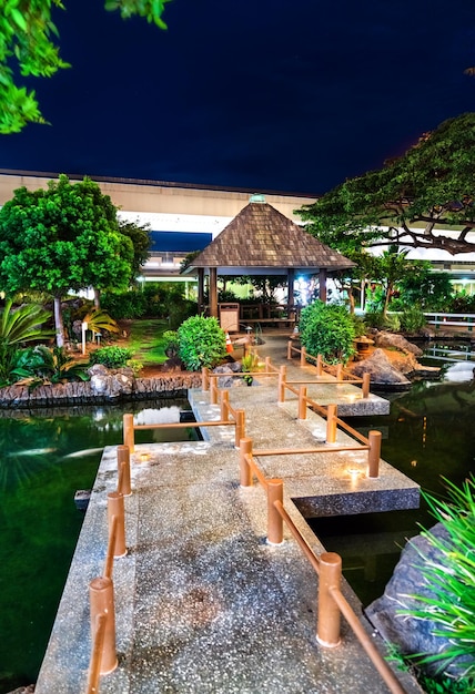 Foto jardines culturales en el aeropuerto internacional de honolulu en hawai estados unidos