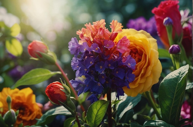 Los jardines florecen en los tonos del arco iris