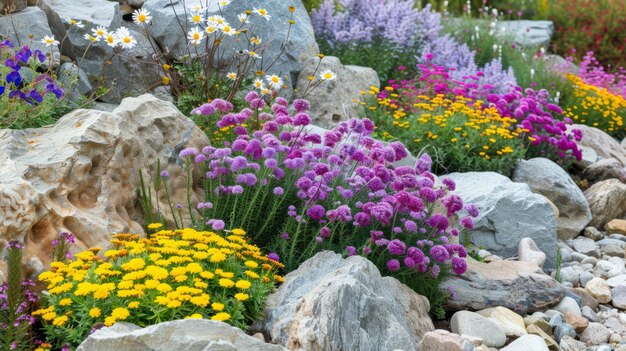 Foto jardines de rocas perennes