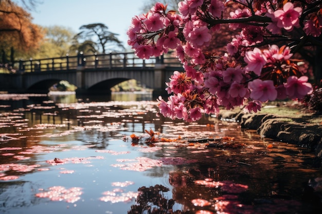 Jardins exuberantes e lagos tranquilos do London Regent's Park geram IA