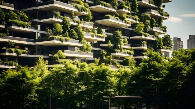 Foto jardins verticais que cobrem o exterior da vegetação