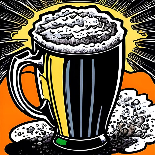 Jarra de cerveza con espuma