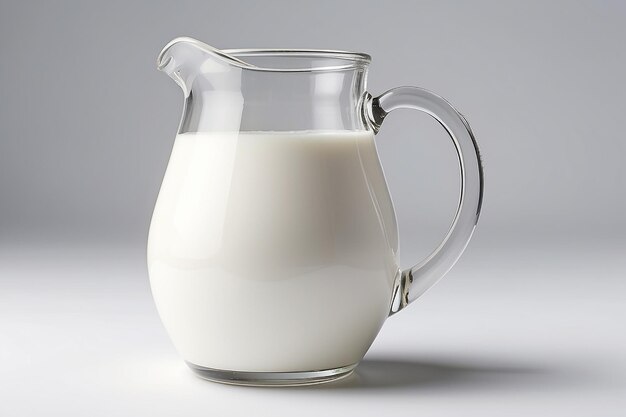 Foto jarrete de leite isolado no caminho de corte branco incluído