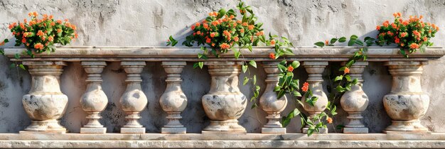 Foto un jarrón antiguo en medio de la elegancia arquitectónica, una escena atemporal donde el diseño clásico se encuentra con la gracia floral