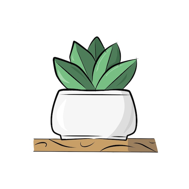 un jarrón blanco con una planta en él que tiene hojas verdes en él