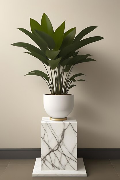 Foto un jarrón blanco con una planta en él que es blanca