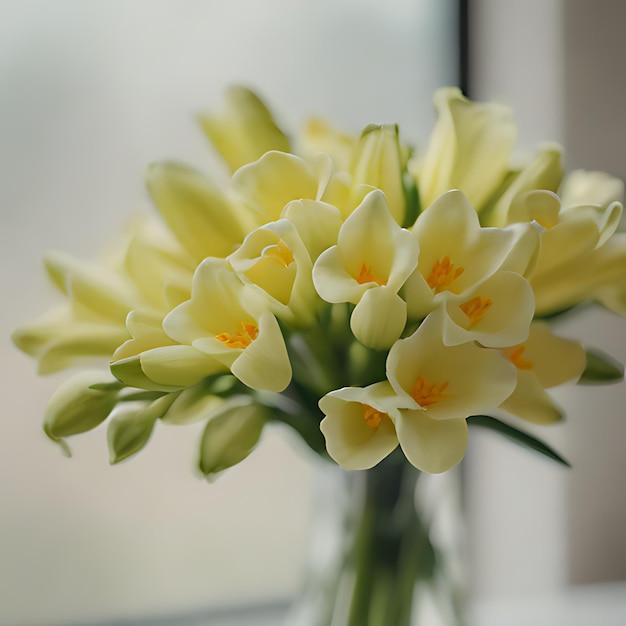 un jarrón de flores amarillas con la palabra cita en él