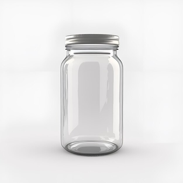 Foto jarros de vidrio vacíos de vector libre de diferentes formas con tapas de oro aisladas