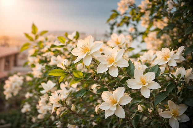 Jasminblumen blühen im Garten