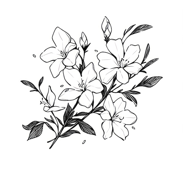 Jasminblumen-Illustriertes Grafikmuster
