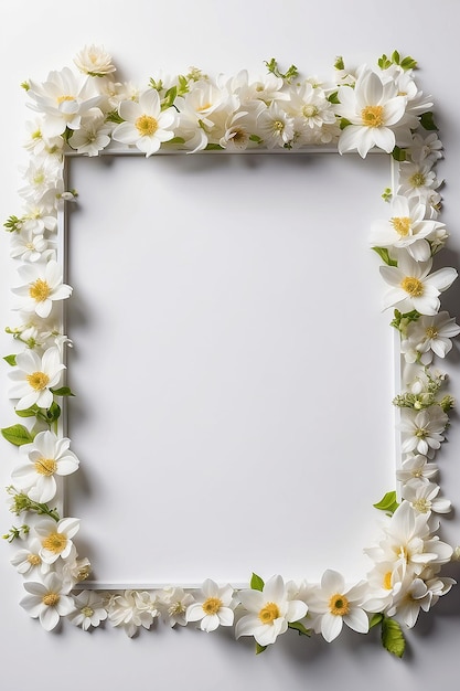 Jasmine Jubilee Jigsaw marco en blanco Mockup con espacio vacío blanco para colocar su diseño