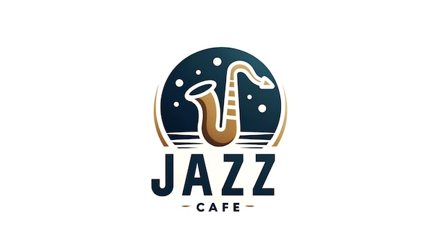 Foto jazz cafe logo saxophone desenho de silhueta