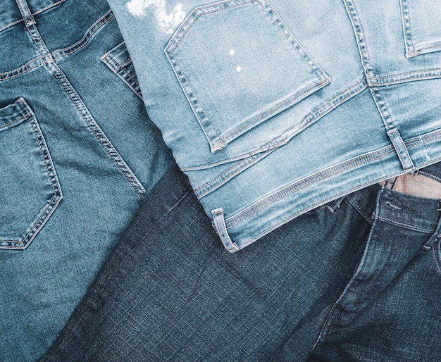 Jeans azul diferente, quadro completo, close-up