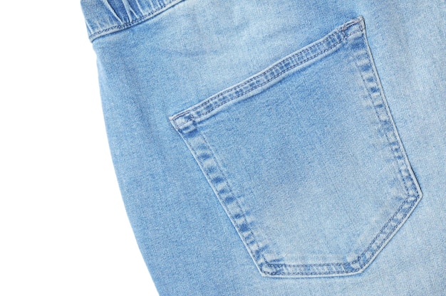 Jeans vintage con cordón sobre fondo blanco aisladoxDxA
