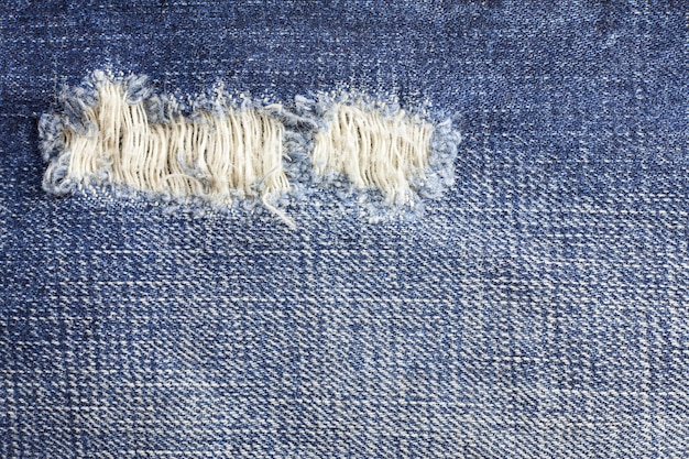 Jeans zerrissene Denim-Textur.