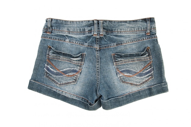 Jeansshorts lokalisiert auf Weiß