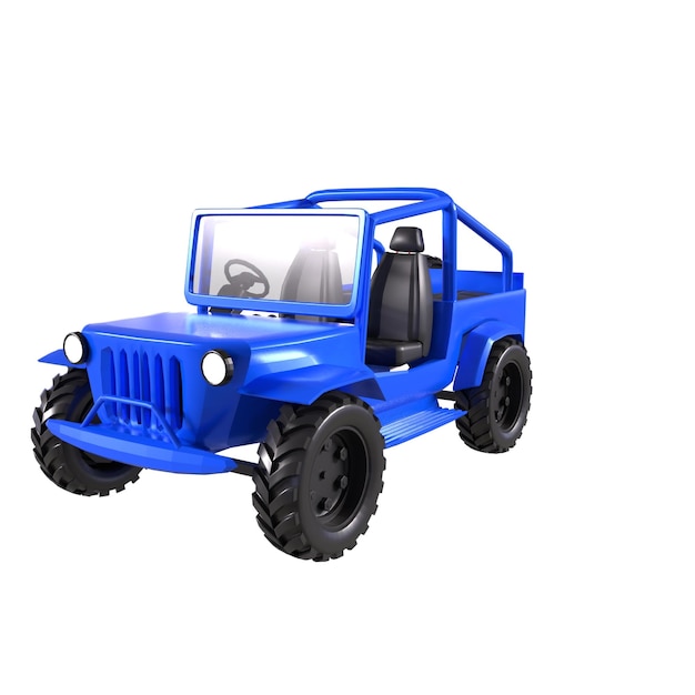 Foto un jeep azul con la palabra jeep en él