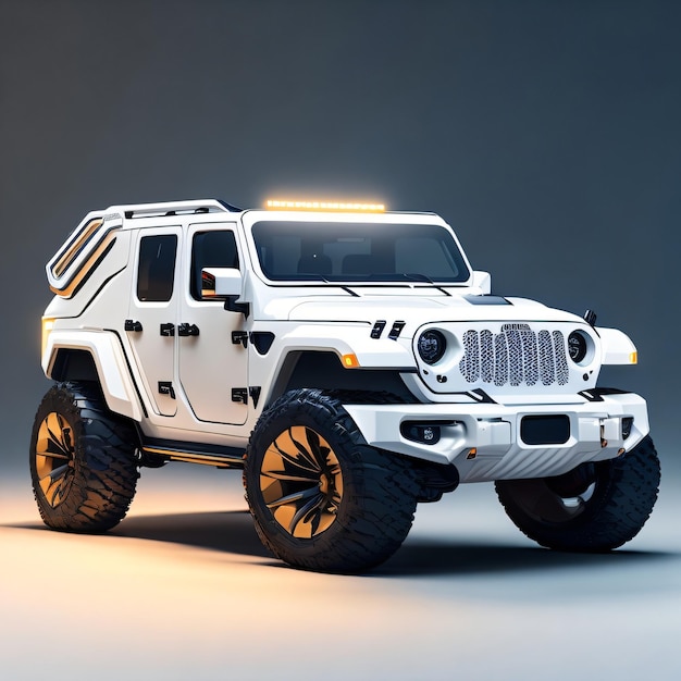 Un jeep blanco con la palabra jeep en el frente.